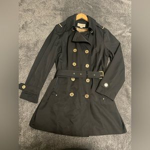 MICHAEL KORS Women’s Double Breasted Black Jacket with Gold Buttons and Accents